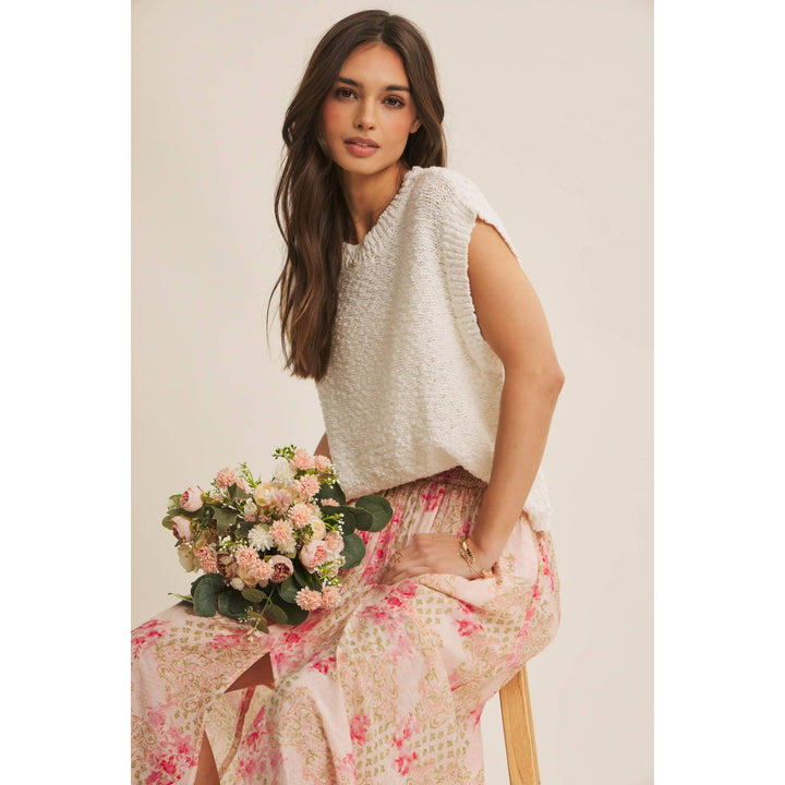 Breathable Comfort Loose Fit Textured Cotton Sweater Top
