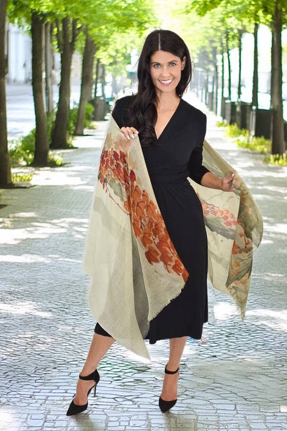 Oksana Autumnal Fine Wool Scarf