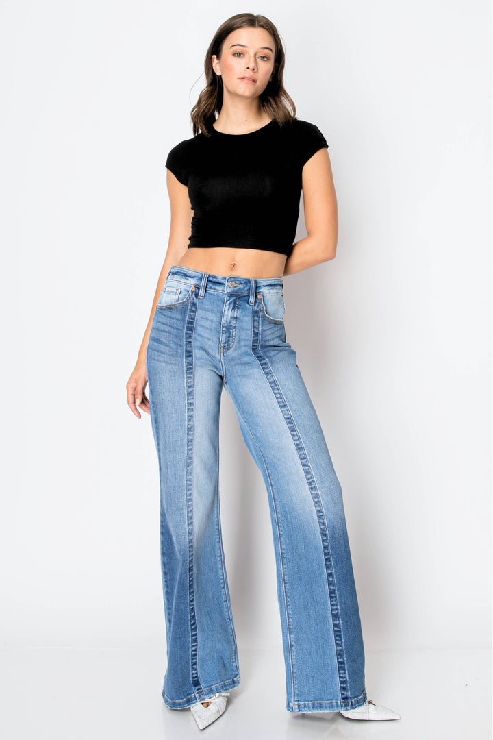 Tummy Control High Rise Relaxed Flared Jeans