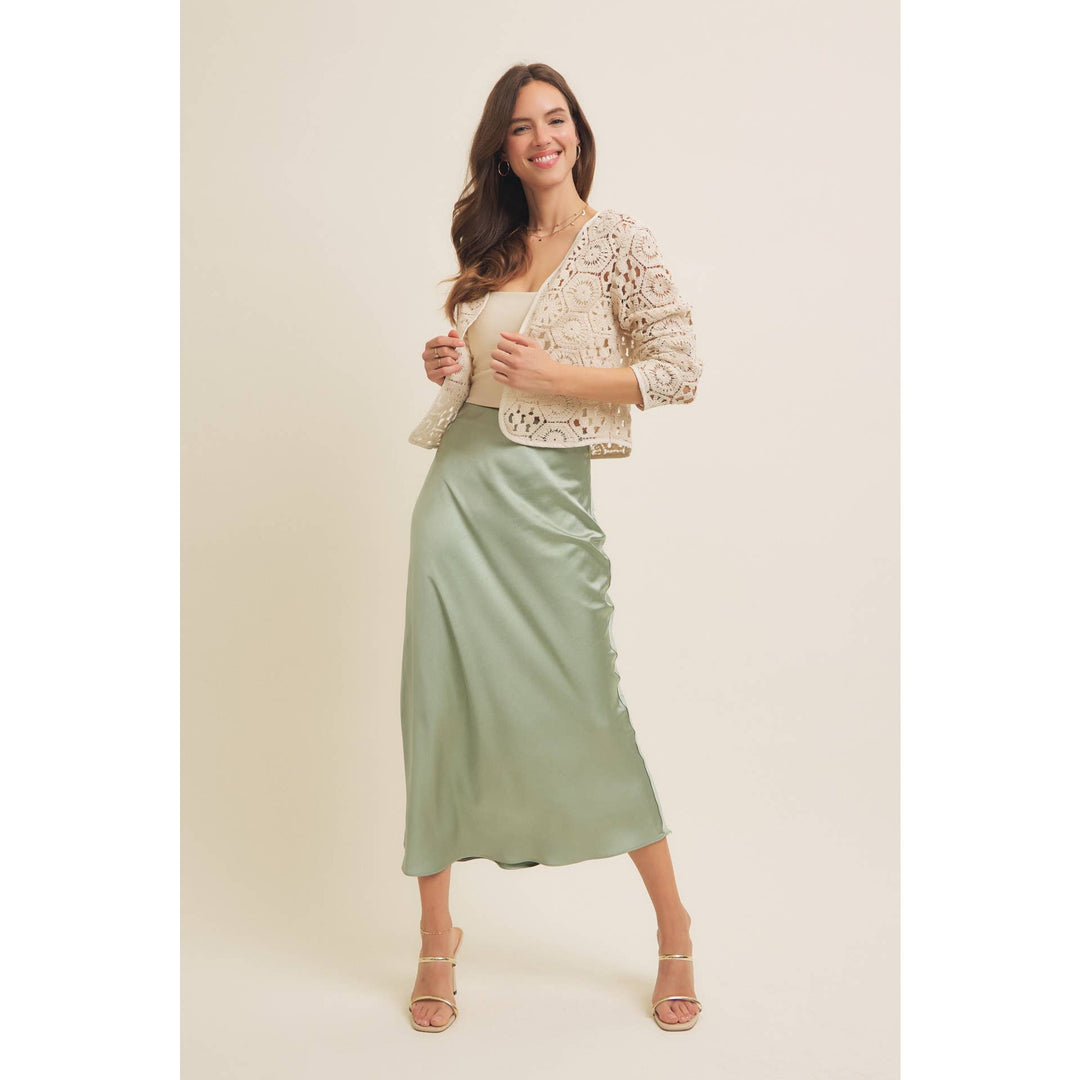 Open-Front Cotton Crochet Lightweight Cardigan