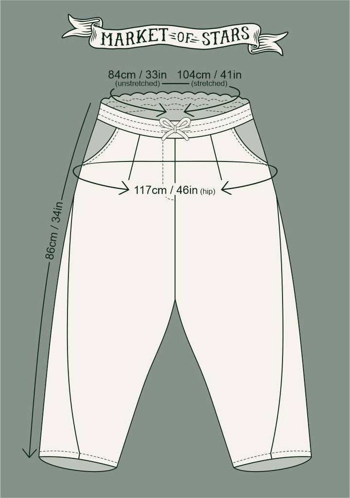 Courage Dear Heart Linen Cropped Artist Pant w/ Sacred Heart