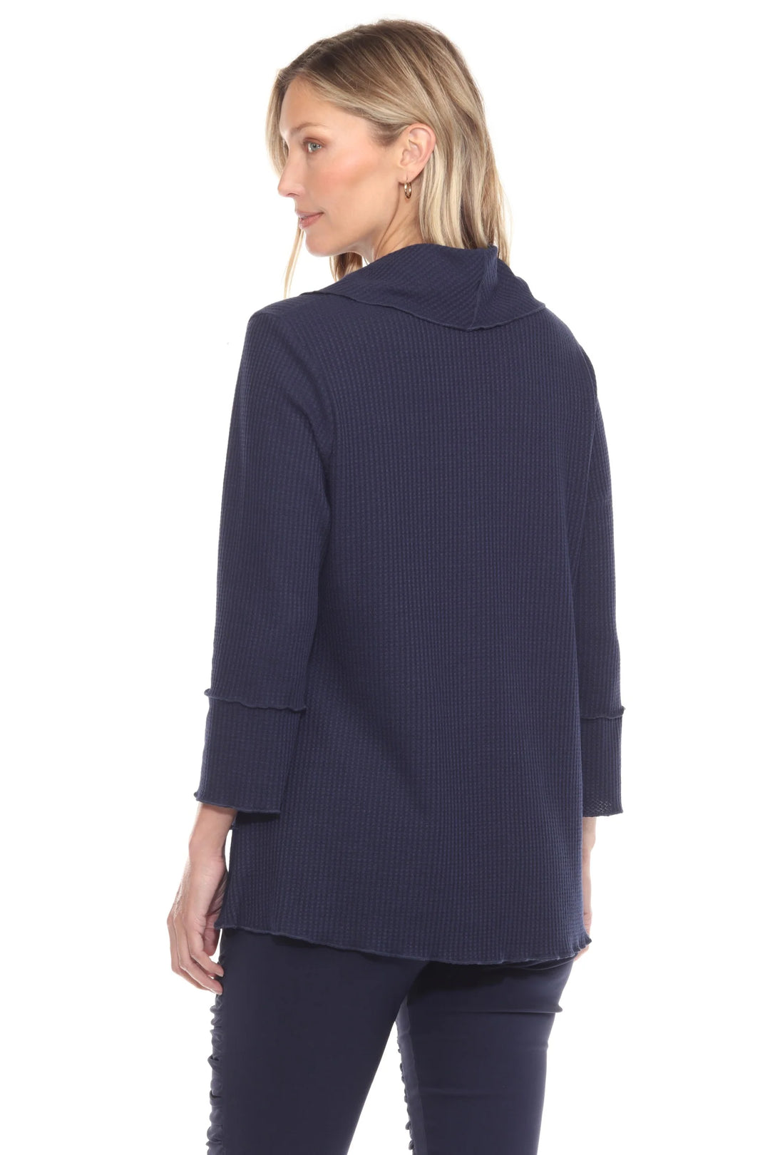 Solid Waffle Mock Neck Top