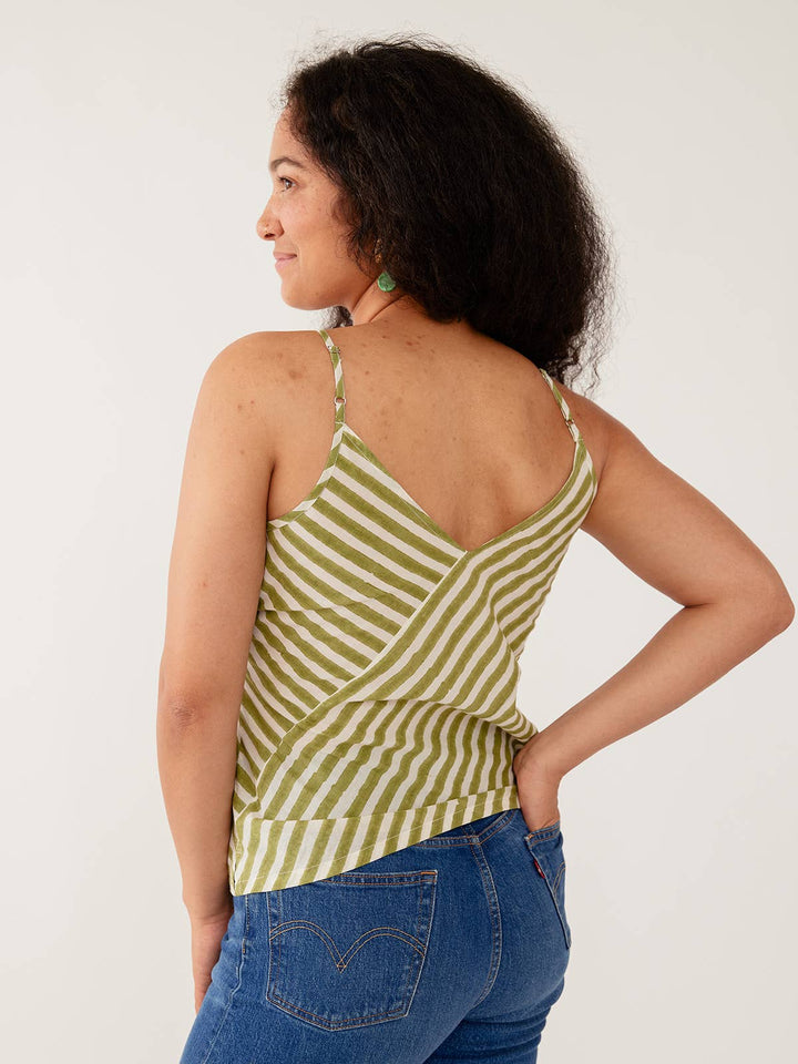 Sadie Tank Green Stripe