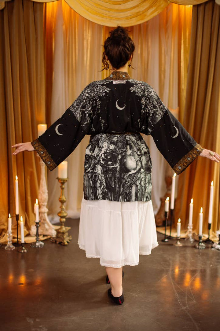 The Guardians Matineé (mid-length) duster w/ angels & moon