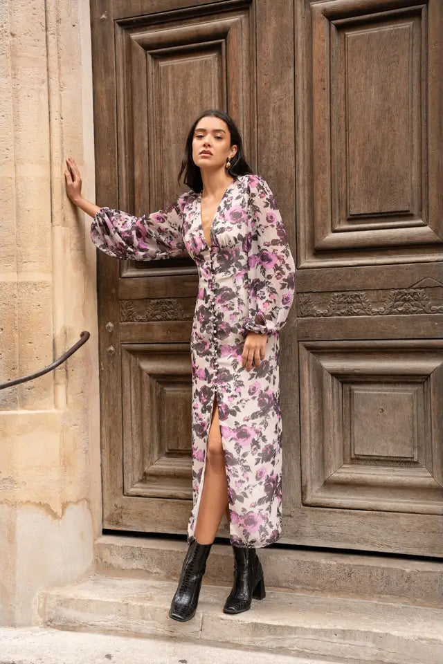 Floral Print Long Dress