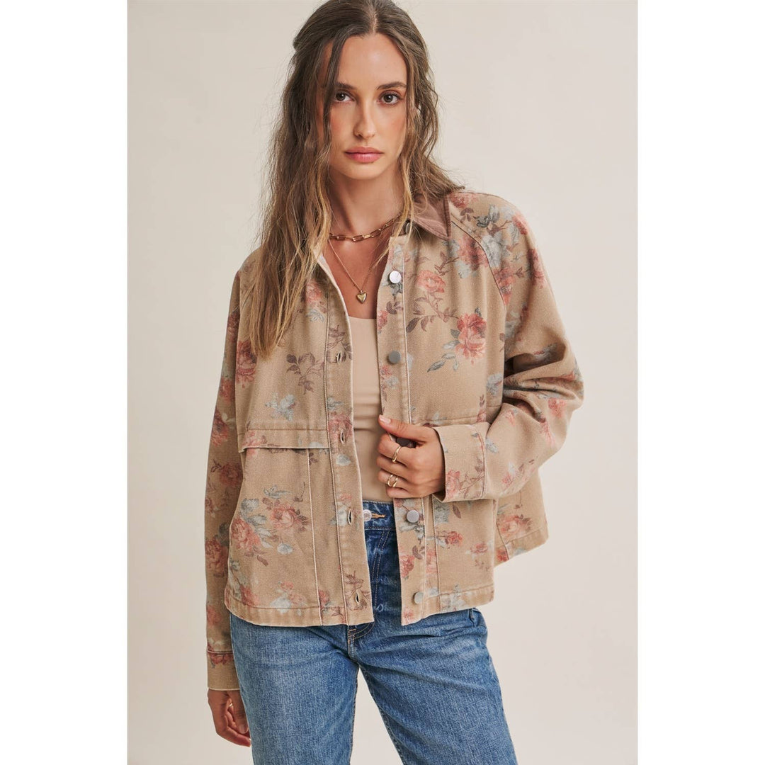 Wild Rose Afternoon Vintage Garment Washed Twill Jacket