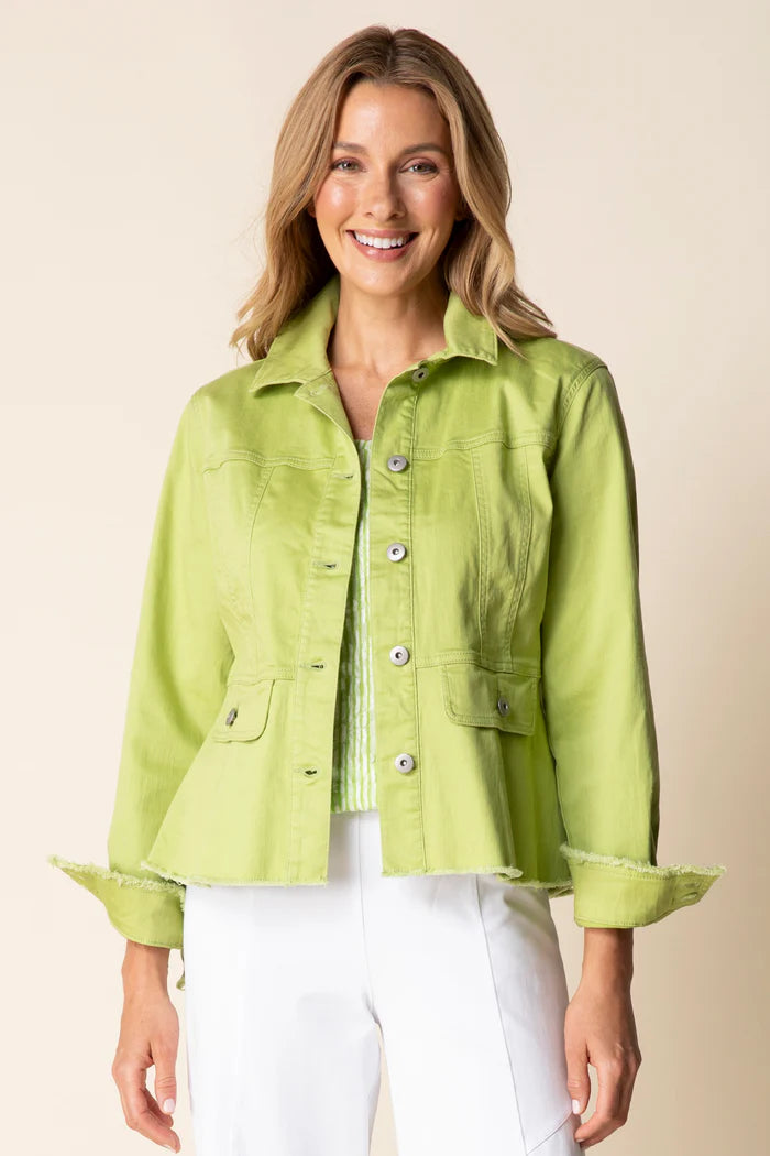 Stretch Denim Peplum Jacket