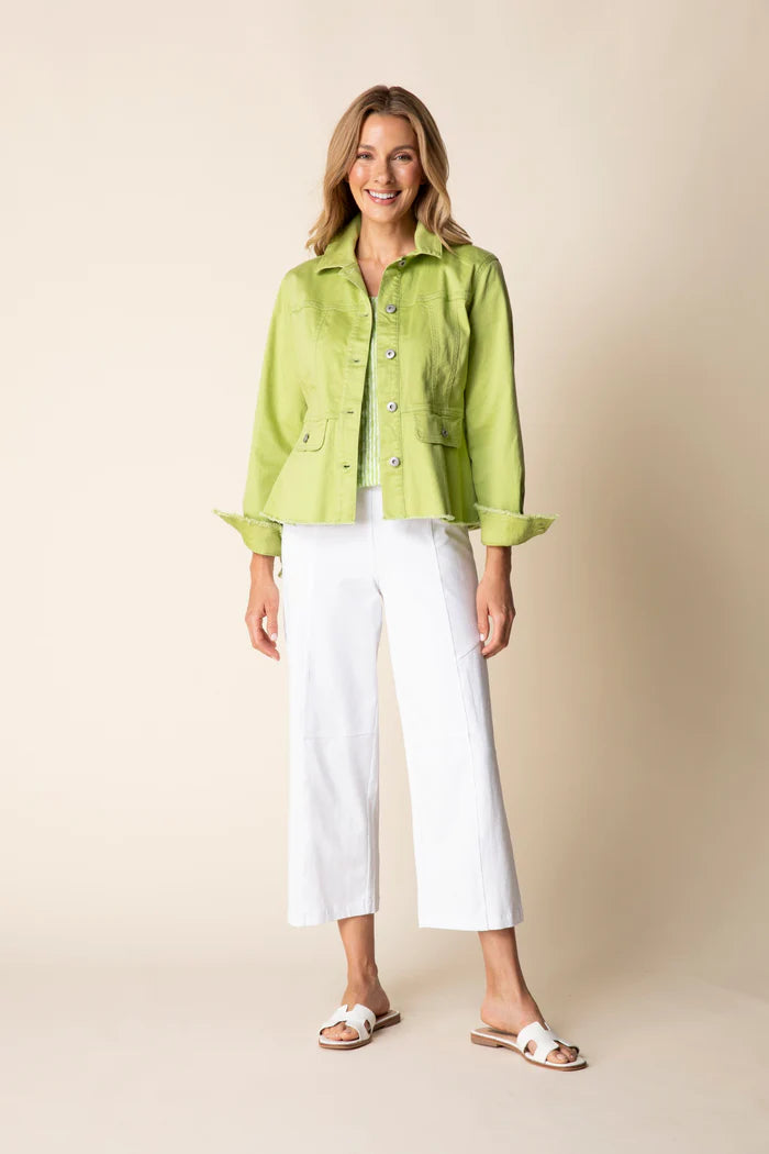 Stretch Denim Peplum Jacket