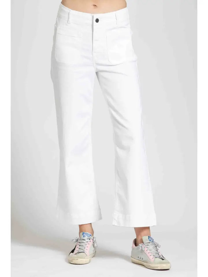 Crop Wide Leg Jean with Patch Pockets