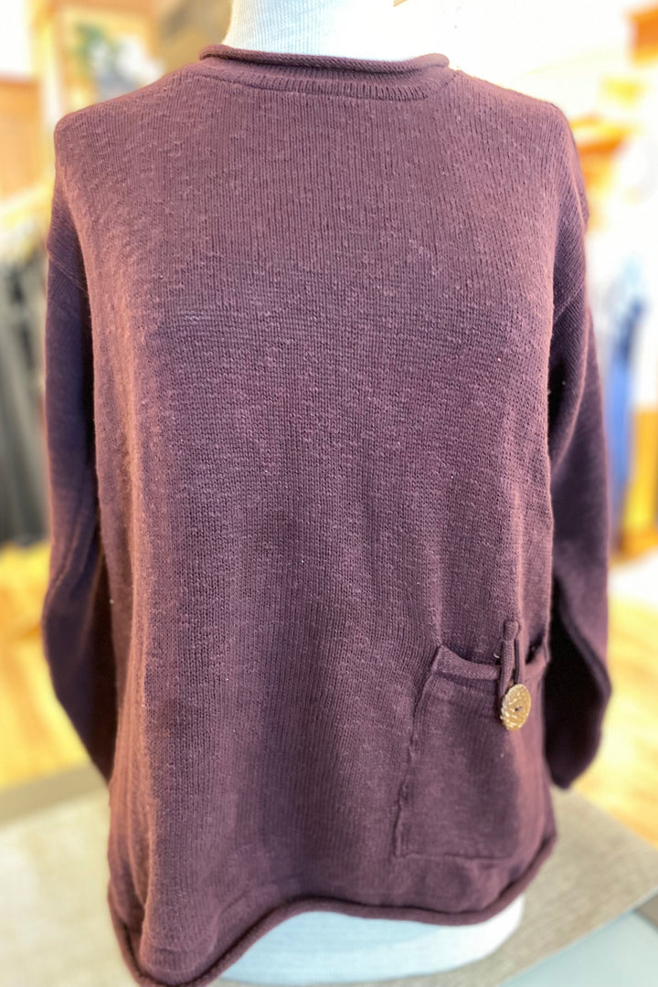 The Ultimate Cotton Sweater - Crop Pocket Roll Neck