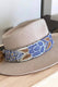 Embroidered Hat Band with Tassels - Terracota Blues