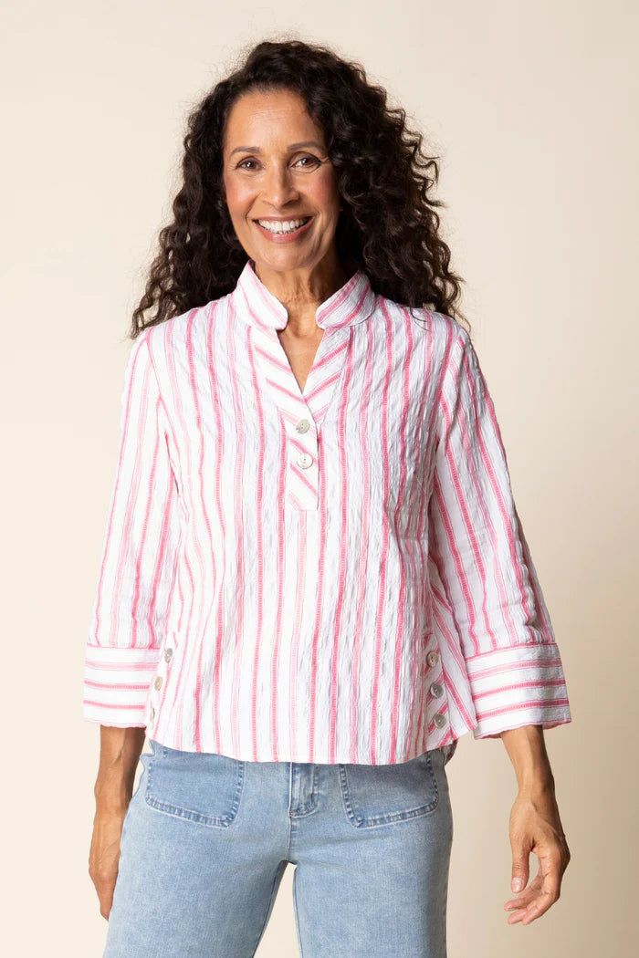 Hampton Stripe Half Placket Pullover