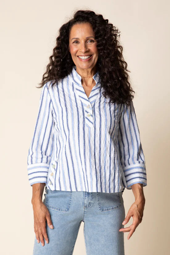 Hampton Stripe Half Placket Pullover