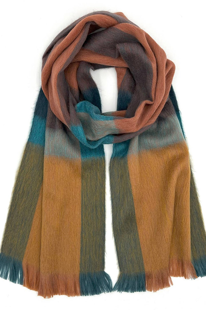 Alpaca Plaid Scarf - Rustic Dune