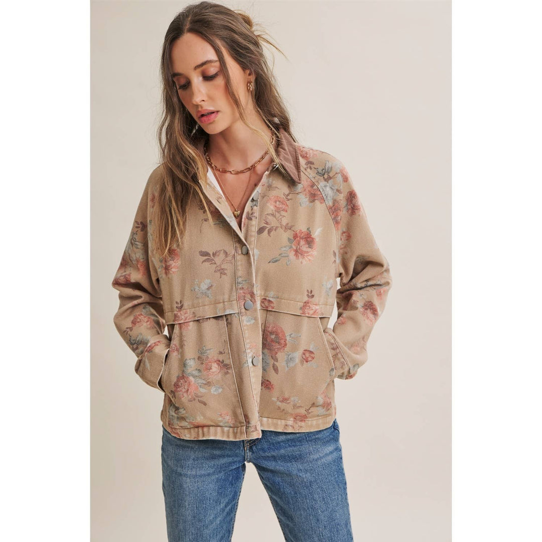 Wild Rose Afternoon Vintage Garment Washed Twill Jacket