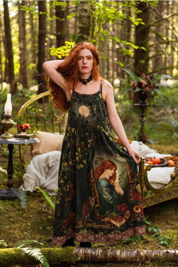 Solstice Bohéme Long Maxi Slip Dress w/ Persephone and Moon