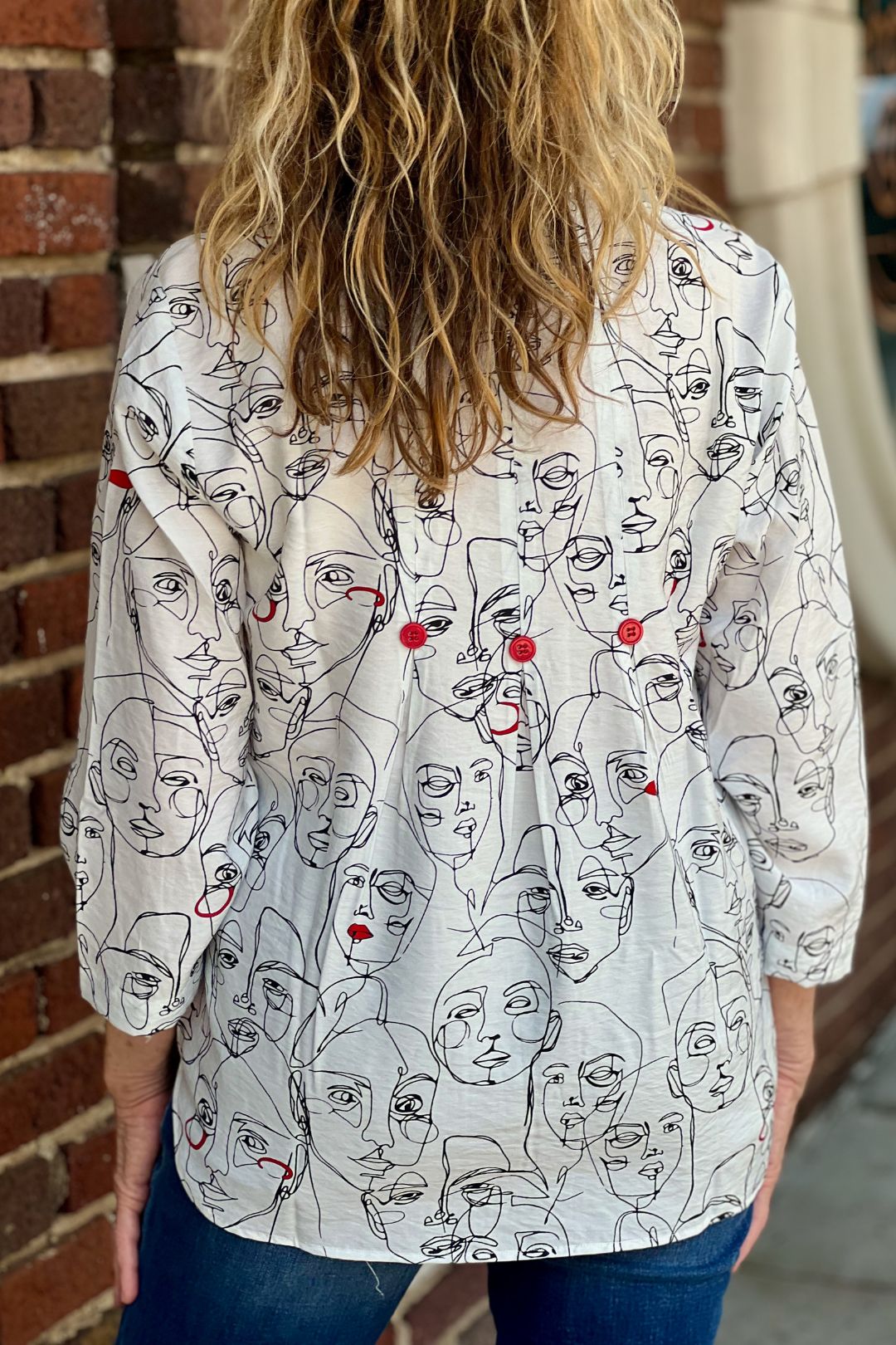 Shana Faces Button Top at Adlib Clothing in Asheville, NC