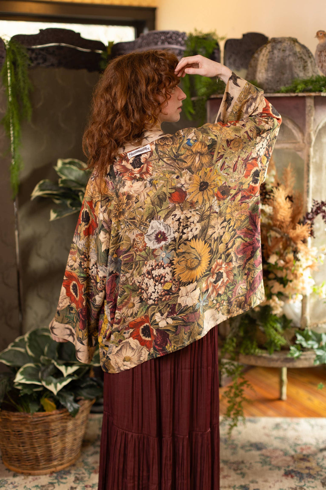 Golden Hour Pixie Duster Crop Kimono w/ Floral Print