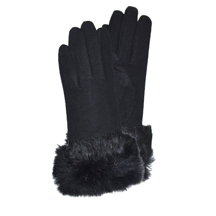 Lucetta Fur Cuff Plaid Gloves