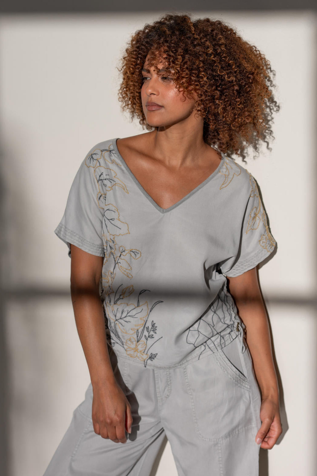 Embroidered Dacia Wide Leg