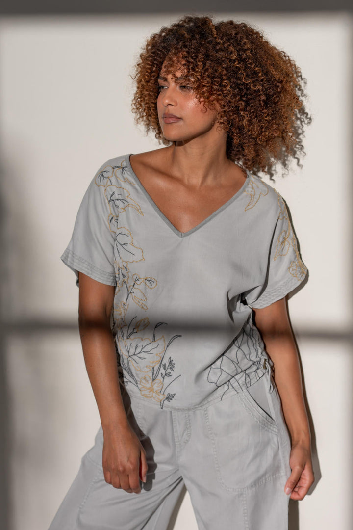 Embroidered Dacia Wide Leg