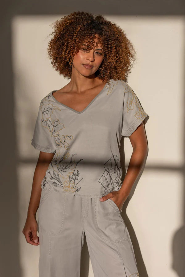 Embroidered Dashell Top