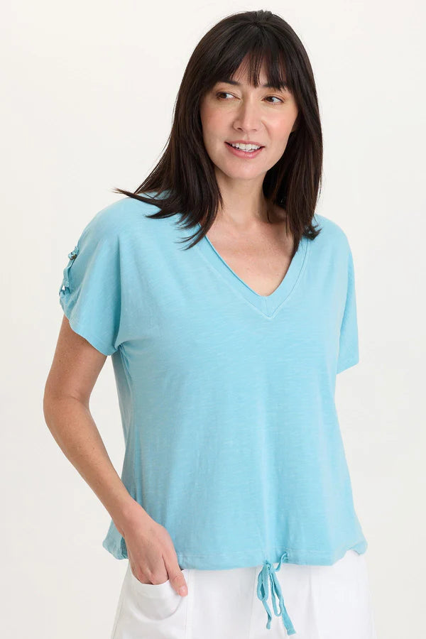 Knit Bower V-Neck Top
