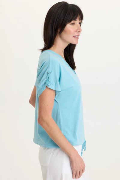Knit Bower V-Neck Top