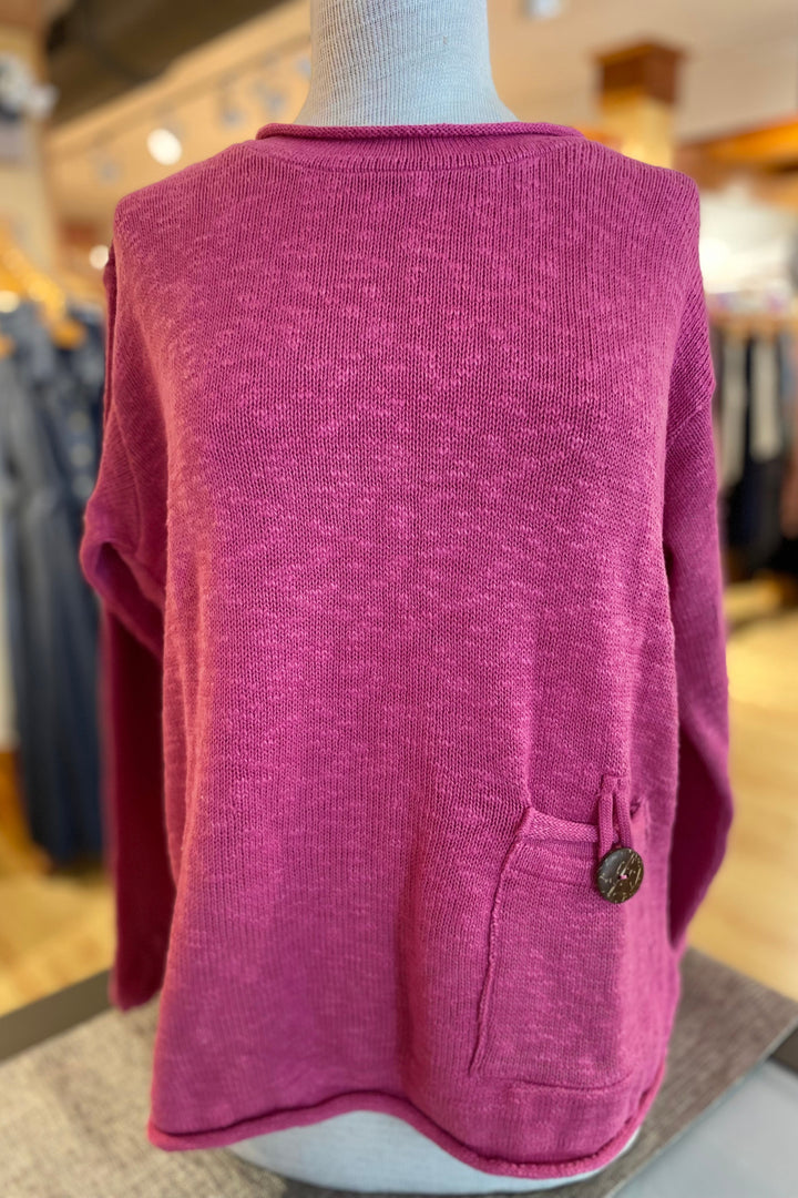 The Ultimate Cotton Sweater - Crop Pocket Roll Neck