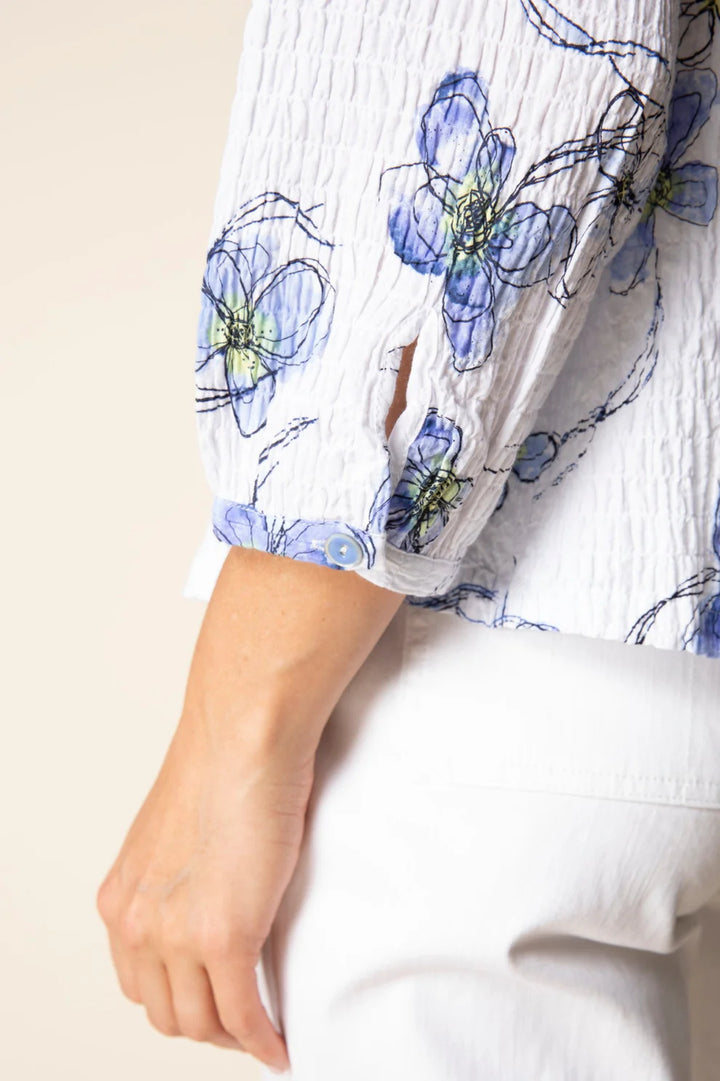 Crinkle Cotton Wildflowers Romance Shirt