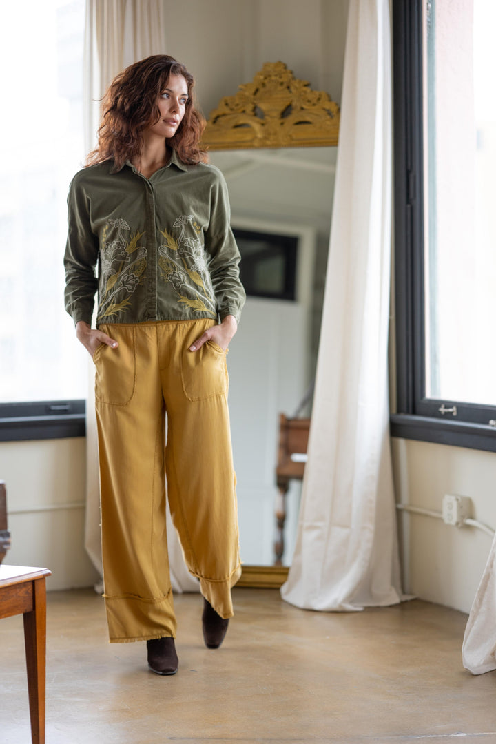 Embroidered Kyle Button Up Blouse