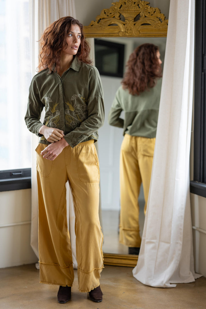 Embroidered Kyle Button Up Blouse