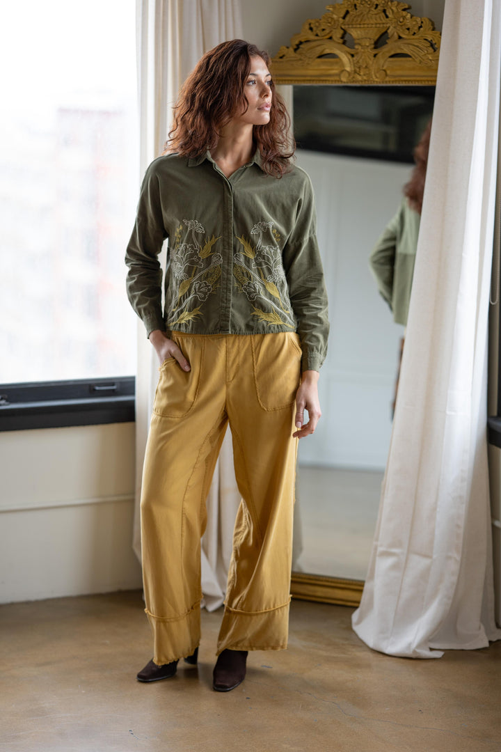 Embroidered Kyle Button Up Blouse