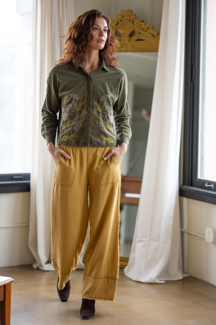 Embroidered Kyle Button Up Blouse