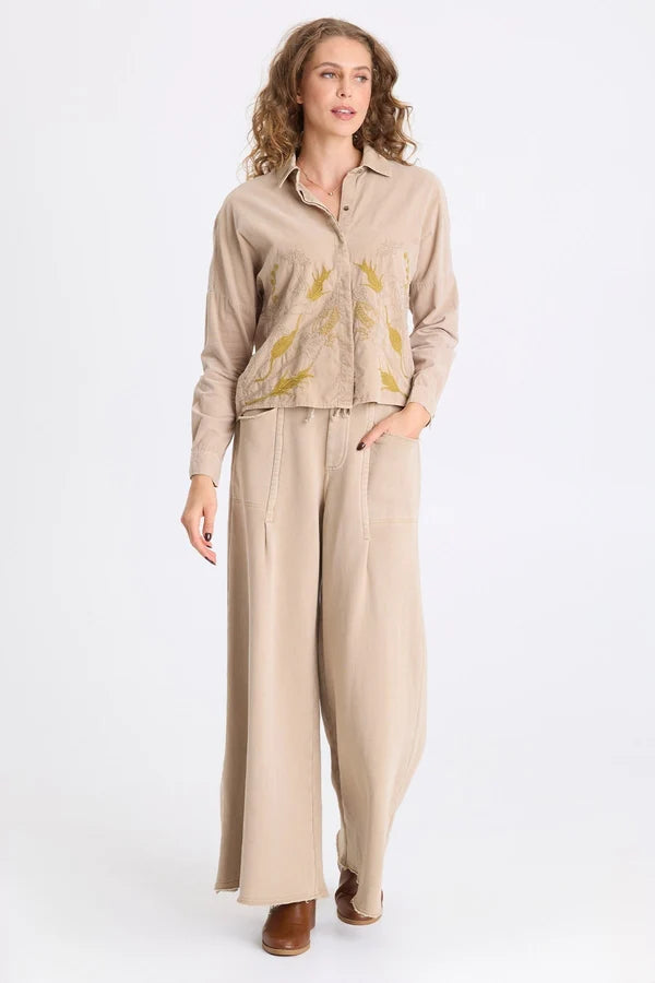 Embroidered Kyle Button Up Blouse