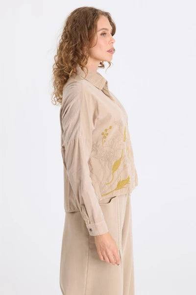 Embroidered Kyle Button Up Blouse