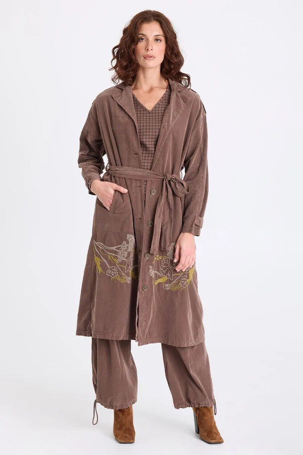 Embroidered Harun Trench