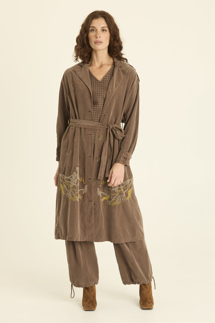 Embroidered Harun Trench