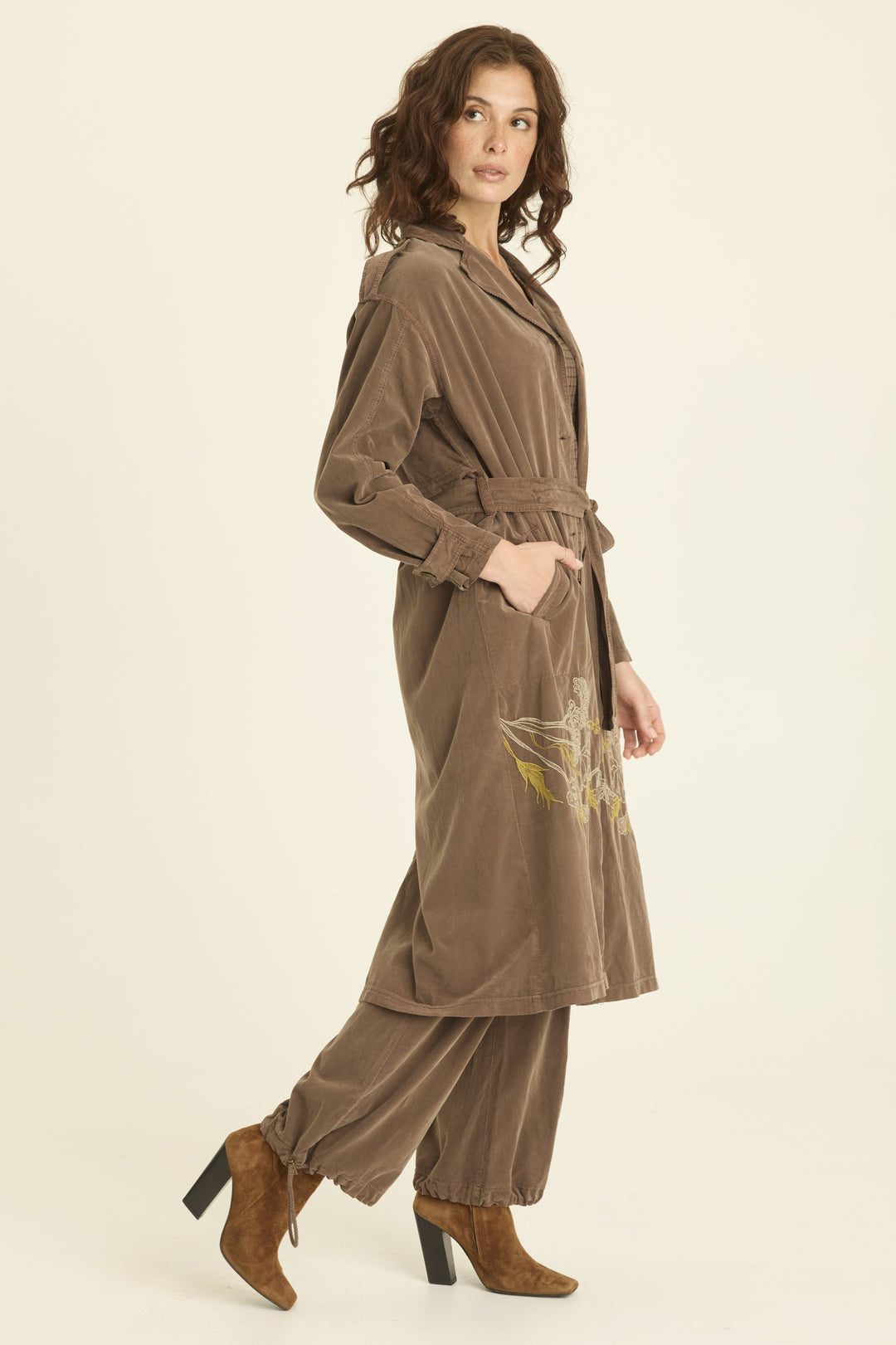 Embroidered Harun Trench