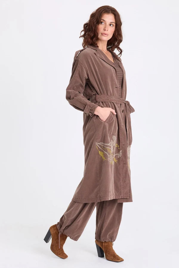 Embroidered Harun Trench