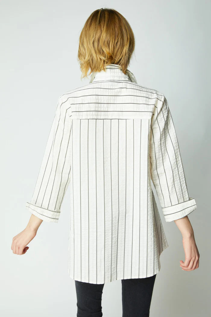 East Side Stripes Hidden Placket Shirt