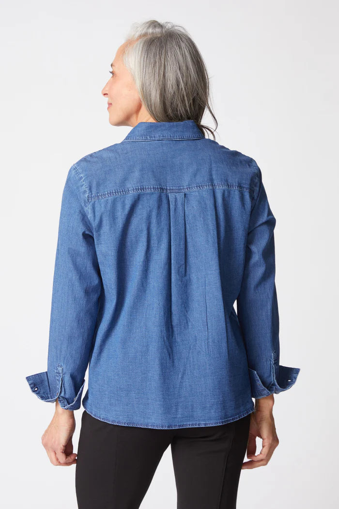 Perfect Travel Denim Shaped Hem Shirt