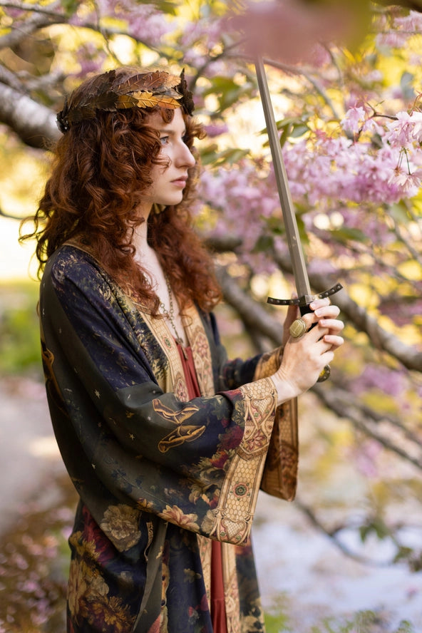 The Messenger Opera Duster Robe w/ Joan of Arc & Florals