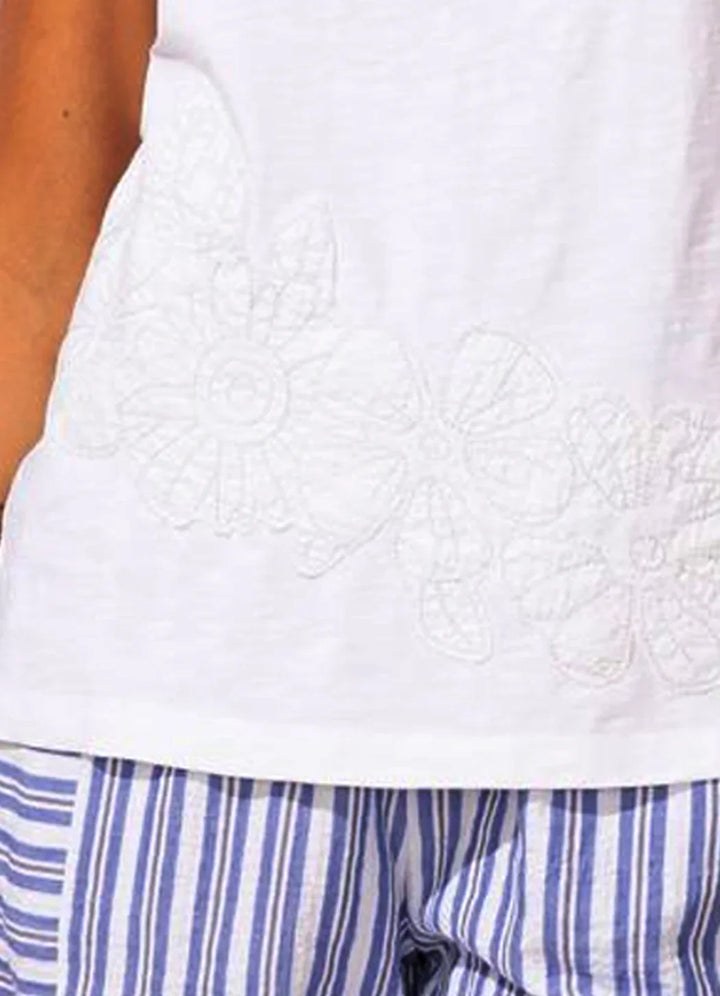 Embroidered Applique V Tank
