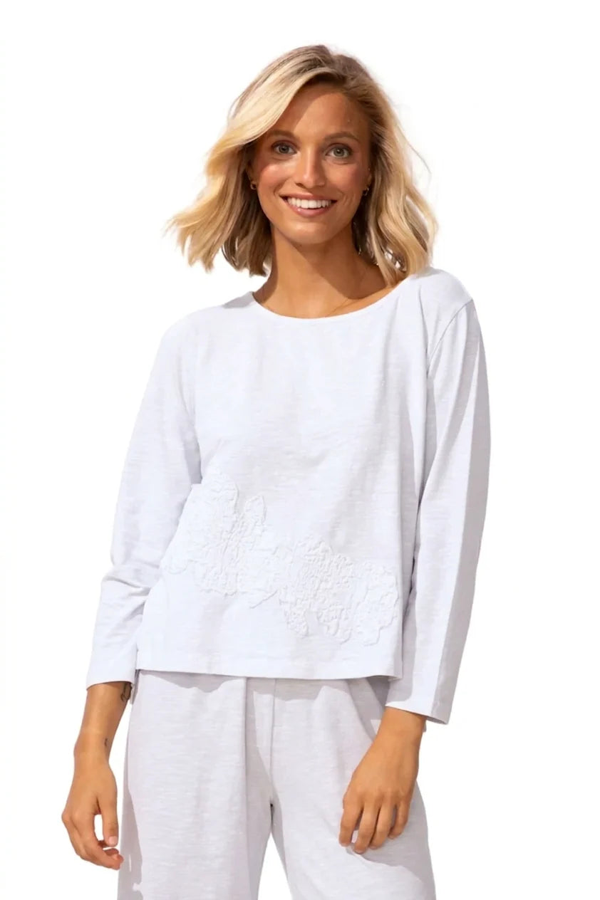 Embroidered Applique Boxy Tee