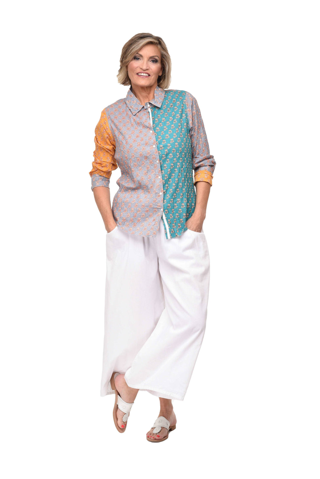 Gretchen Button Down in Gingko