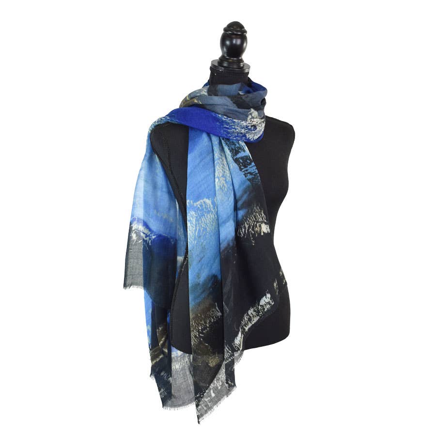Brynlee Brushstroke Fine Wool Scarf