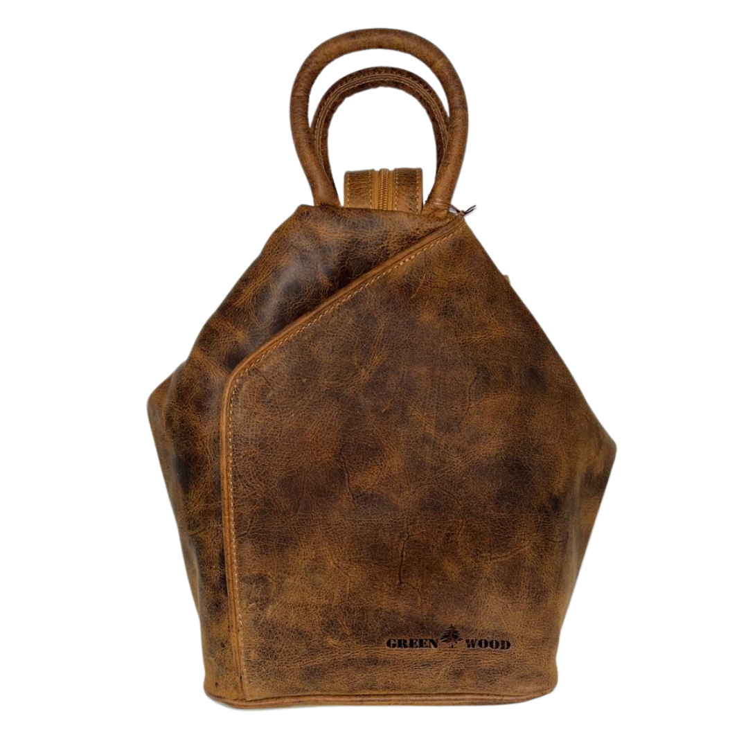 Leather Backpack, Leather Rucksack Bag Zoe - Sandal