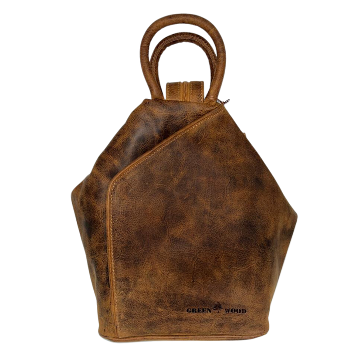 Leather Backpack, Leather Rucksack Bag Zoe - Sandal