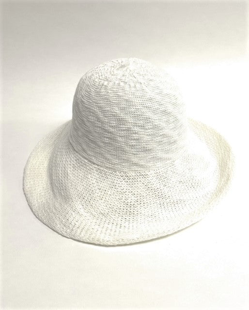 Cotton Blend Large Turn Up Brim Hat with SPF50+ 2026